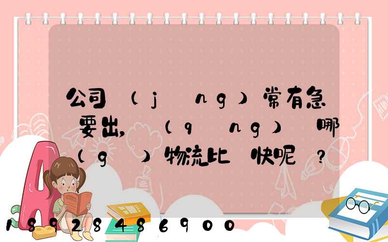 公司經(jīng)常有急貨要出，請(qǐng)問哪個(gè)物流比較快呢？